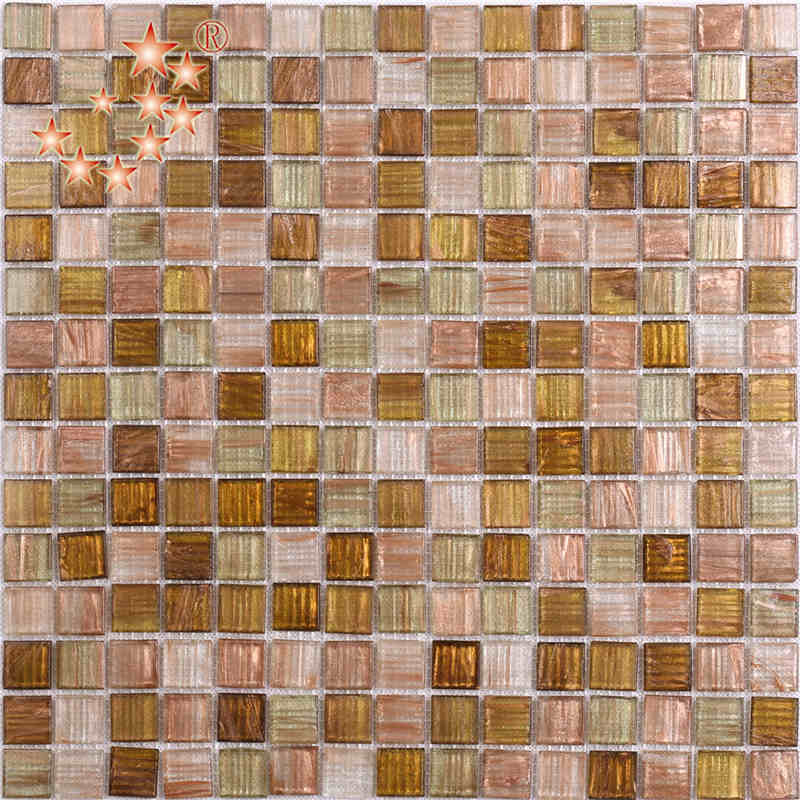 Luxury Rose Gold Iridescent Ainutlaatuinen lasi Mosaic Keittiö Backsplash Tile