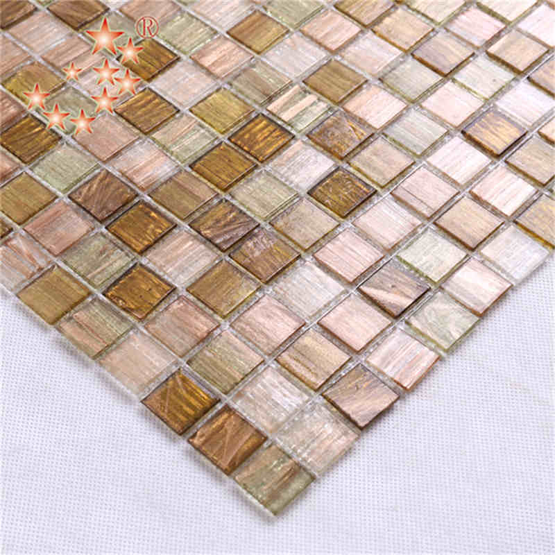 Luxury Rose Gold Iridescent Ainutlaatuinen lasi Mosaic Keittiö Backsplash Tile