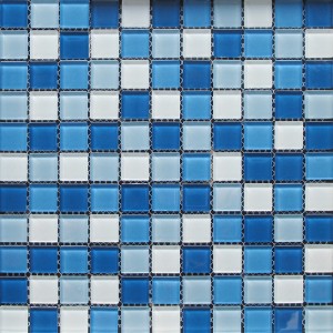 Kilpailukykyinen Crystal Glass Mosaic Halvat Uima-altaat Tile Blue
