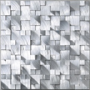 Hotelli Kahvila Sisustus Seinä 3D Neliö Alumiini Alloy Metal Mosaic Tile