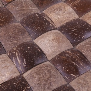 Antiikki luonnollinen kiillotettu neliön kookoskuori mosaiikki koristeellinen seinä laatta